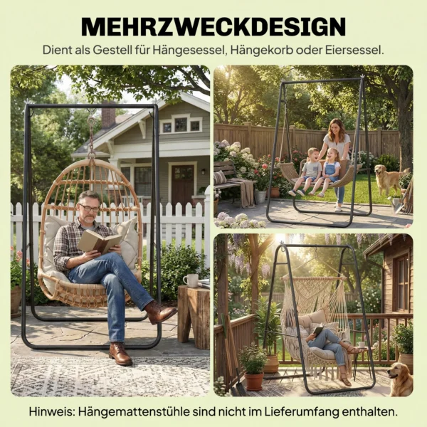 Hangstoelstandaard, 150 Kg Draagvermogen, Voor Binnen En Buiten, Zwart