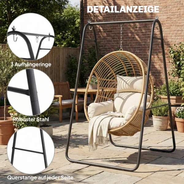 Hangstoelstandaard, 150 Kg Draagvermogen, Voor Binnen En Buiten, Zwart