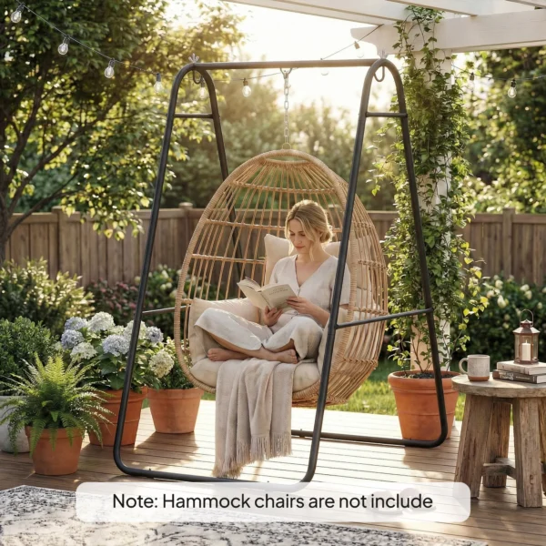 Hangstoelstandaard, 150 Kg Draagvermogen, Voor Binnen En Buiten, Zwart