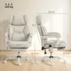 Hochlehner kantoorstoel Met Vibratiemassage En Verwarming, Ergonomisch, Kantelbaar, Met Voetensteun, Crèmewit