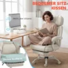 Hochlehner kantoorstoel Met Vibratiemassage En Verwarming, Ergonomisch, Kantelbaar, Met Voetensteun, Crèmewit