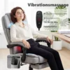 Hochlehner Massage Bureaustoel Met Vibratie, Warmtefunctie, Verstelbare Rugleuning, Voetsteun, Afstandsbediening, Grijs