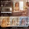 Hollywood Make up Spiegel Met 18 Dimbare LED lampen, 3 Kleuren, RGB licht, Bluetooth luidspreker, 10x Vergroting Wit