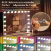 Hollywood Make up Spiegel Met 18 Dimbare LED lampen, 3 Kleuren, RGB licht, Bluetooth luidspreker, 10x Vergroting Wit