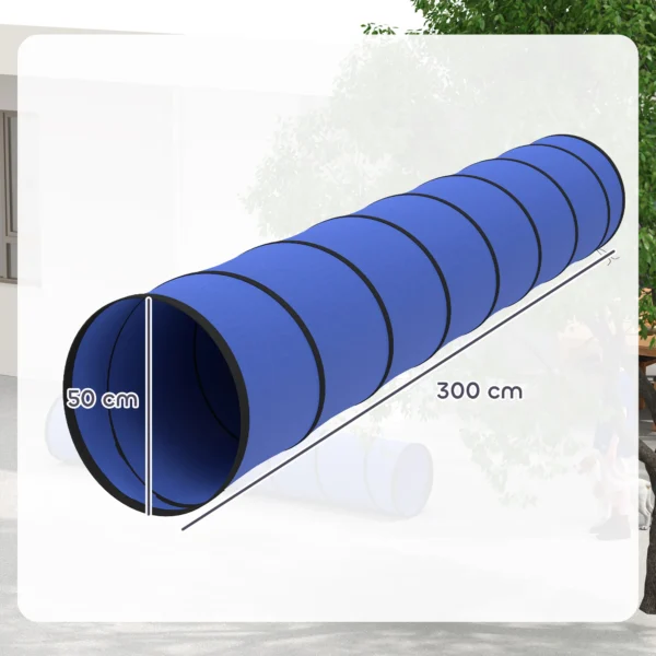 Honden Agility Tunnel 300 X 50 Cm Hondentunnel Met 4 Grondankers Draagtas Speeltunnel Voor Kleine Tot Middelgrote Honden Blauw