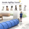 Honden Agility Tunnel 300 X 50 Cm Hondentunnel Met 4 Grondankers Draagtas Speeltunnel Voor Kleine Tot Middelgrote Honden Blauw