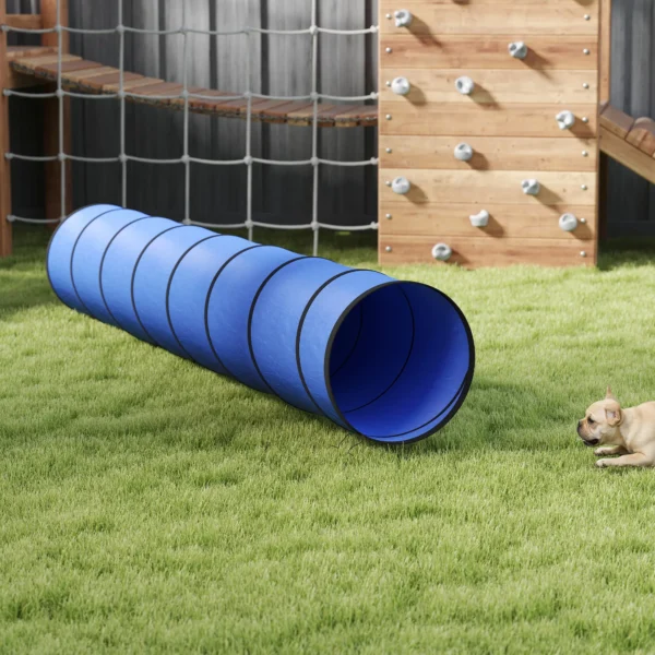 Honden Agility Tunnel 300 X 50 Cm Hondentunnel Met 4 Grondankers Draagtas Speeltunnel Voor Kleine Tot Middelgrote Honden Blauw