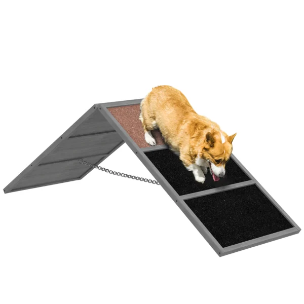 Hondensport Ramp, Hondensportapparaat, A vormig Frame, Antislip Oppervlak, 173 X 59 X 66 Cm, Grijs