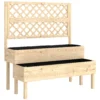 Hoog Bed Met Klimrek 2 traps Verhoogde Bloembak Met 2 Plantenbakken, Hout 108 X 62 X 120 Cm