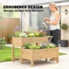 Hoogbed 2 traps Verhoogde Plantenbak Met Vliesstof Afvoergat, Hout 119,5 X 102 X 76,5 Cm Lichtbruin