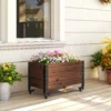 Hoogbed Hout, Plantenbed Met Rol, Mobiel Vroegbed Tuinbed Bloembak 60 X 30 X 41cm Voor Tuin Balkon
