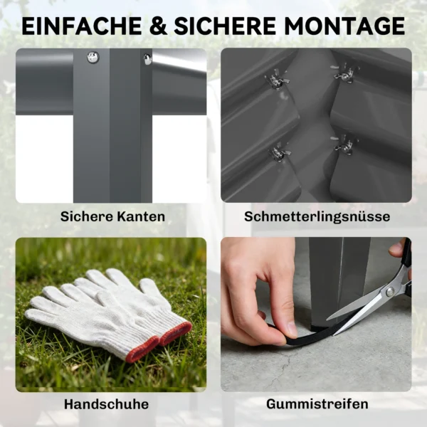 Hoogbed Met Vroegbeetopzetstuk Van Metaal, Plantenbak Met Broeikas Opbergvak, Verhoogd 120 X 55 X 140cm