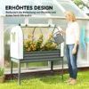 Hoogbed Met Vroegbeetopzetstuk Van Metaal, Plantenbak Met Broeikas Opbergvak, Verhoogd 120 X 55 X 140cm