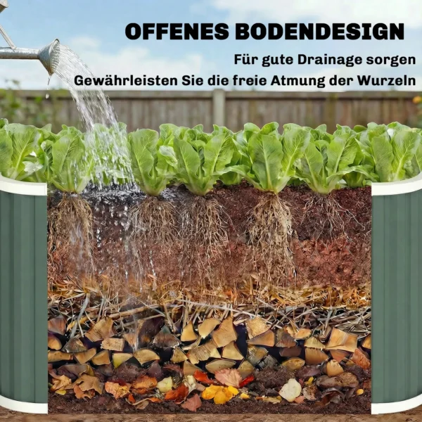 Hoogbed Metaal 136 X 53 X 61 Cm Diep Tuinbed Met Beschermranden Plantenetiketten Handschoenen Open Bodem