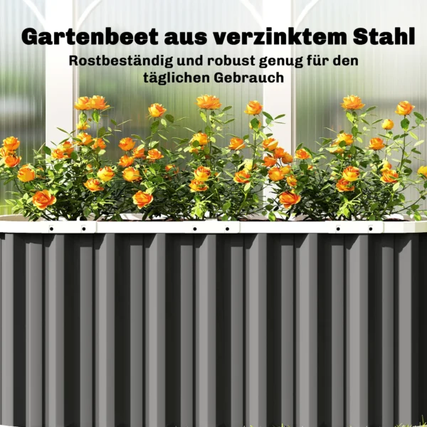 Hoogbed Metaal 136 X 53 X 61 Cm Diep Tuinbed Met Beschermranden Plantenetiketten Handschoenen Open Bodem