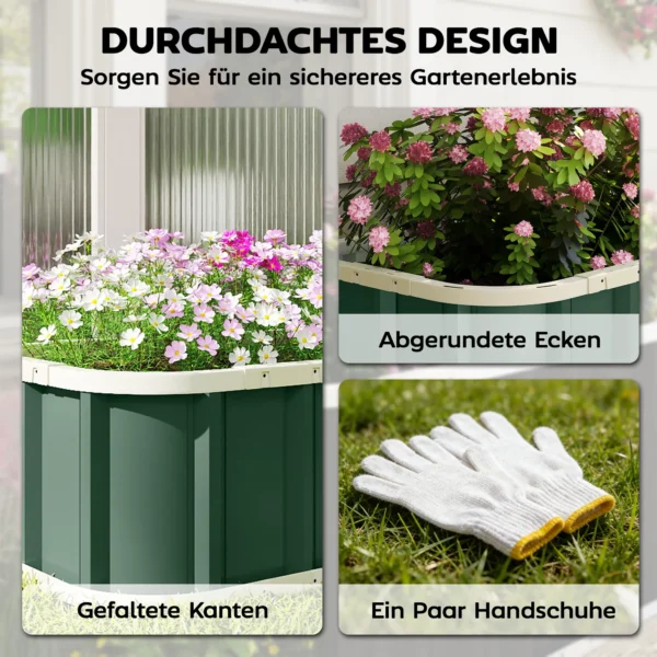 Hoogbed Staal, Plantenbed Met Klikvergrendelingen Gevouwen Rand Broeikas 136 X 52 X 31 Cm Lichtgroen