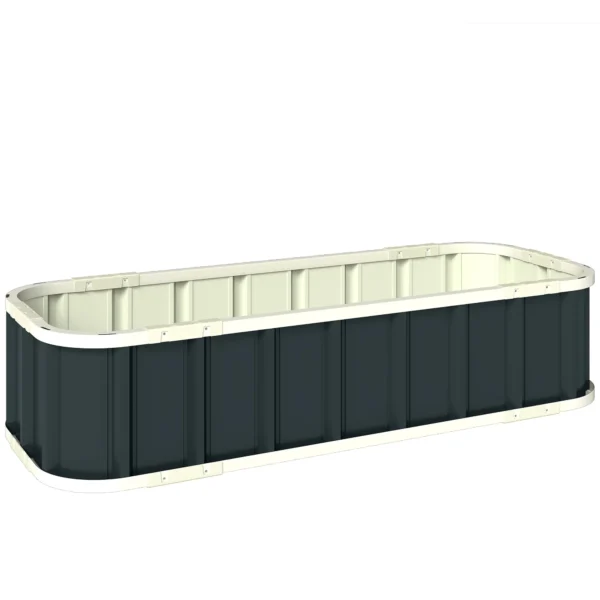 Hoogbed Staal, Plantenbed Met Klikvergrendelingen Gevouwen Rand Kweekbed 136 X 52 X 31 Cm Donkergrijs