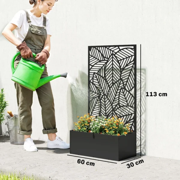 Hoogbed Van Metaal Met Klimrek Voor Klimplanten, Vrijstaand Of Voor Wandmontage