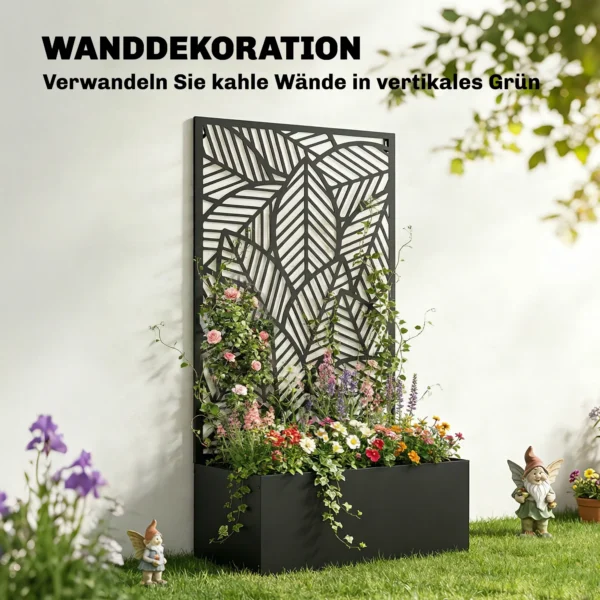 Hoogbed Van Metaal Met Klimrek Voor Klimplanten, Vrijstaand Of Voor Wandmontage