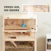 Houten Hamsterkooi Met 3 Verdiepingen, Knaagdierkooi Met Afneembare Bodem, Opbergplank, Loopwiel, Wip, Helling, Hut 80x53x117cm Natuurhout