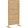 Houten Privacy Scherm 80 X 170 Cm Ruimteverdeler Met Standaard Lamellen, Vrijstaande Ruimteverdeler Bruin