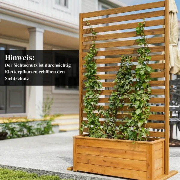 Houten Privacy Scherm 80 X 170 Cm Ruimteverdeler Met Standaard Lamellen, Vrijstaande Ruimteverdeler Bruin