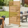 Houten Privacy Scherm 80 X 170 Cm Ruimteverdeler Met Standaard Lamellen, Vrijstaande Ruimteverdeler Bruin