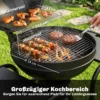 Houtskoolgrill BBQ Smoker Met Zijtafels, Deksel, Thermometer, Wielen 129 X 63,5 X 106,5 Cm
