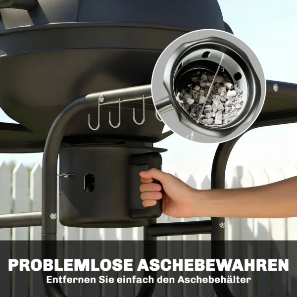 Houtskoolgrill BBQ Smoker Met Zijtafels, Deksel, Thermometer, Wielen 129 X 63,5 X 106,5 Cm