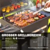 Houtskoolgrill Met Deksel, BBQ Smoker Grill Met 2 Zijtafels Grote Grilloppervlakte Grillrooster Thermometer Wielen