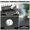 Houtskoolgrill Met Deksel, BBQ Smoker Grill Met 2 Zijtafels Grote Grilloppervlakte Grillrooster Thermometer Wielen