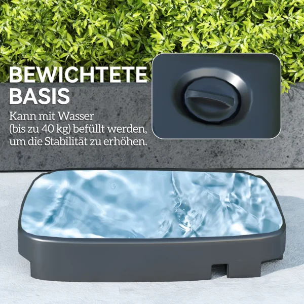 Kantelbare Parasol 247 X 247cm Met Dubbel Dak, Zwengelstandaard, Waterafstotend, Donkergrijs