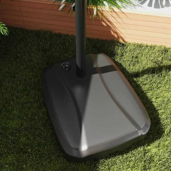 Kantelbare Parasol 247 X 247cm Met Dubbel Dak, Zwengelstandaard, Waterafstotend, Donkergrijs