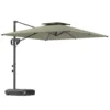 Kantelbare Parasol 247 X 247cm Met Dubbel Dak, Zwengelstandaard, Waterafstotend, Lichtgrijs
