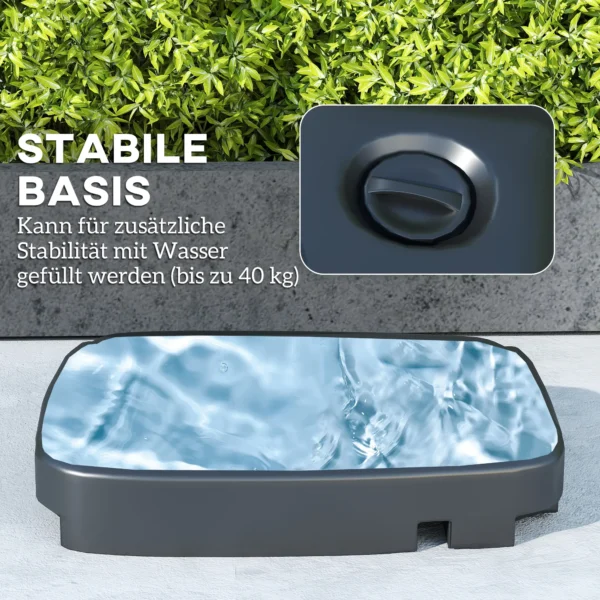 Kantelbare Parasol 247 X 247cm Met Dubbel Dak, Zwengelstandaard, Waterafstotend, Lichtgrijs