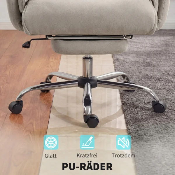 Kantoorstoel Kantelbaar In Hoogte Verstelbaar Bureaustoel Met Armleuning Voetensteun Hoge Rugleuning 75 X 77 X 110 118 Cm Grijs