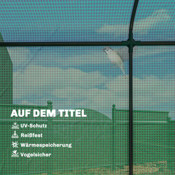 Kas Met Netramen En Oprolbare Deur, Stalen Foliekas 200 X 75 X 188 Cm Groen