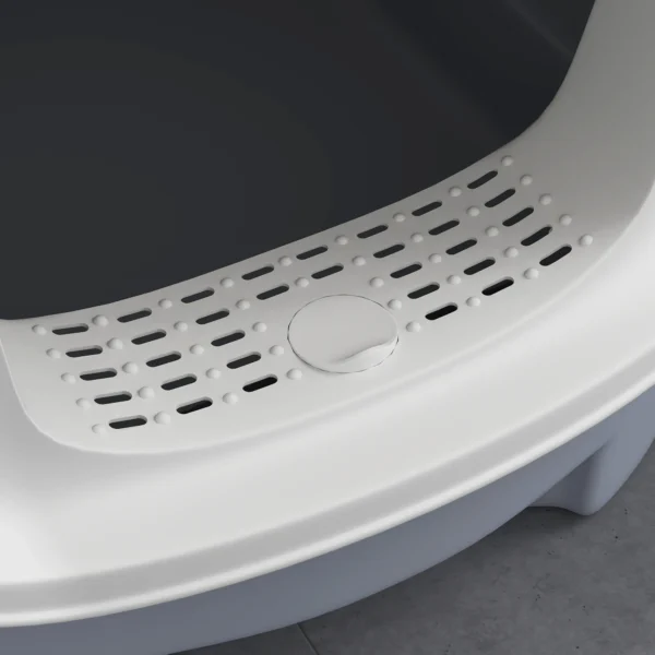 Kattenbak Met Deksel Boveningang Schep Uitschuifbaar Blad Voor Katten Tot 4,5 Kg, 40,5x52,5x42,5 Cm Grijs