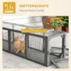 Kattentunnel Kattenspeelgoed Van Hout Met 3 Deuren, Uitbreidbare Speeltunnel Voor Katten Tot 10 Kg, 151,5 X 38,5 Cm Grijs