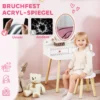 Kinder Make up Tafel Set Kaptafel Met Kruk Spiegel Laden Kledingrekken Voor 3 8 Jaar 56 X 38 X 87,8 Cm Wit