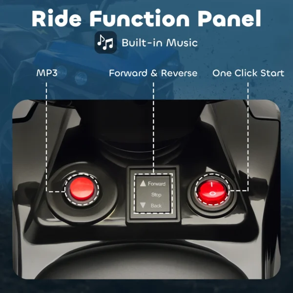Kinder Quad Elektrisch 6V Kinderquad Met Vooruit , Achteruitfunctie, Muziek, LED Koplampen Blauw