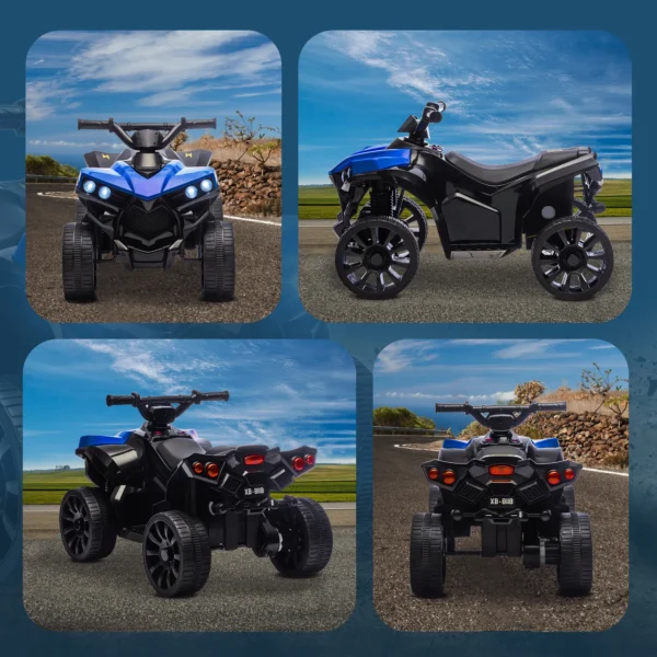 Kinder Quad Elektrisch 6V Kinderquad Met Vooruit , Achteruitfunctie, Muziek, LED Koplampen Blauw