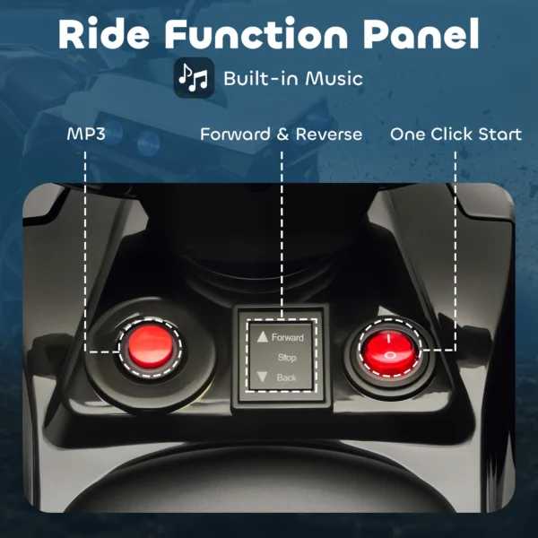 Kinder Quad Elektrisch 6V Kinderquad Met Vooruit , Achteruitfunctie, Muziek, LED Koplampen Wit