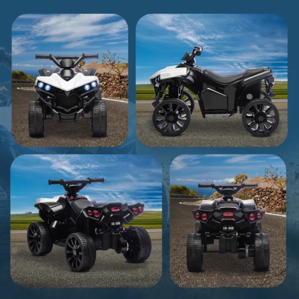 Kinder Quad Elektrisch 6V Kinderquad Met Vooruit , Achteruitfunctie, Muziek, LED Koplampen Wit