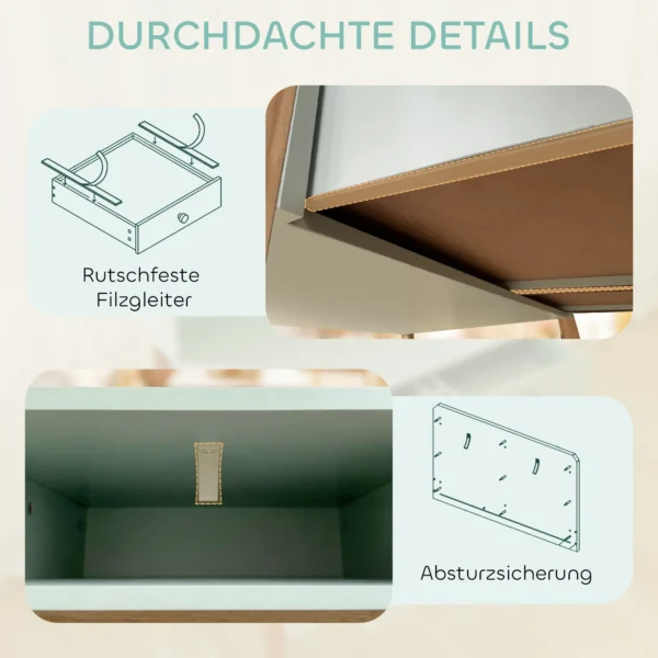 Kinderschrijftafel Leerlingenschrijftafel Met Laden Rek Opslagruimte Voor Kinderen Van 5 12 Jaar 90 X 52 X 105 Cm Groen