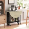 Klaptafel, Tafel Met Klapfunctie En Open Opbergruimte, Verrijdbare Keukentafel Voor Eetkamer, Kleine Ruimtes, Natuur