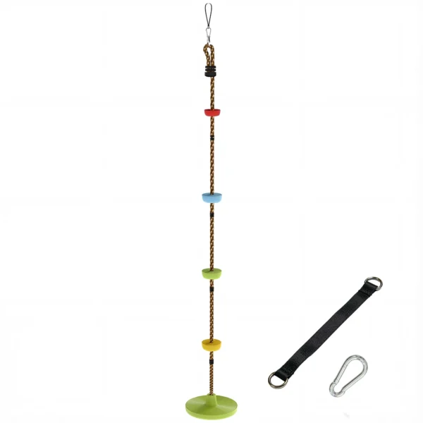 Klimtouw Schommel Boom Kinderschommel Met Platform Schijfschommel Zit Buitenspeelset Voor 3 8 Jaar Kinderen Groen