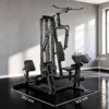 Kraftstation Fitnessstation Met Latzug Butterflystang 65kg Gewichten Touw Tot 120kg