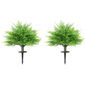 Kunstmatige Boston Varen Struiken UV bestendig, Kunstplanten Met Stokken, Set Van 2, 60 Cm Voor Tuin, Veranda