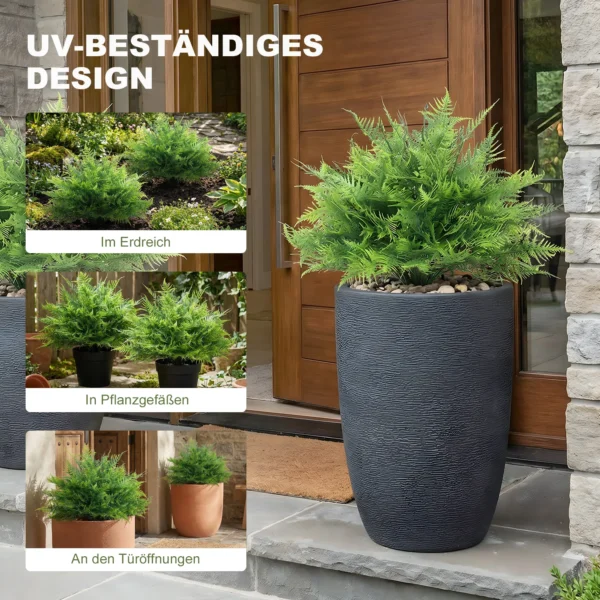 Kunstmatige Boston Varen Struiken UV bestendig, Kunstplanten Met Stokken, Set Van 2, 60 Cm Voor Tuin, Veranda